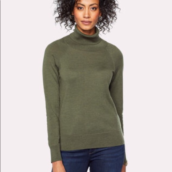 J. Crew Sweaters - J. Crew 100% Merino wool olive green turtleneck